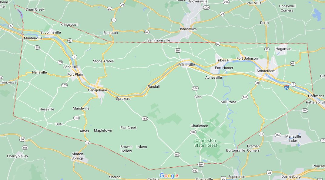 Google map showing Montgomery County, NY which
includes the Town of Mohawk